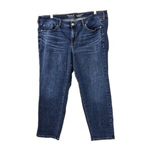 Torrid Jean Women 24S Short Blue Perfect Boyfriend Ankle Vintage Stretch Western